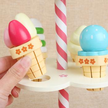 Großhandel B2B Eis Set Dessert Simulierter Eiscreme Stand aus Holz